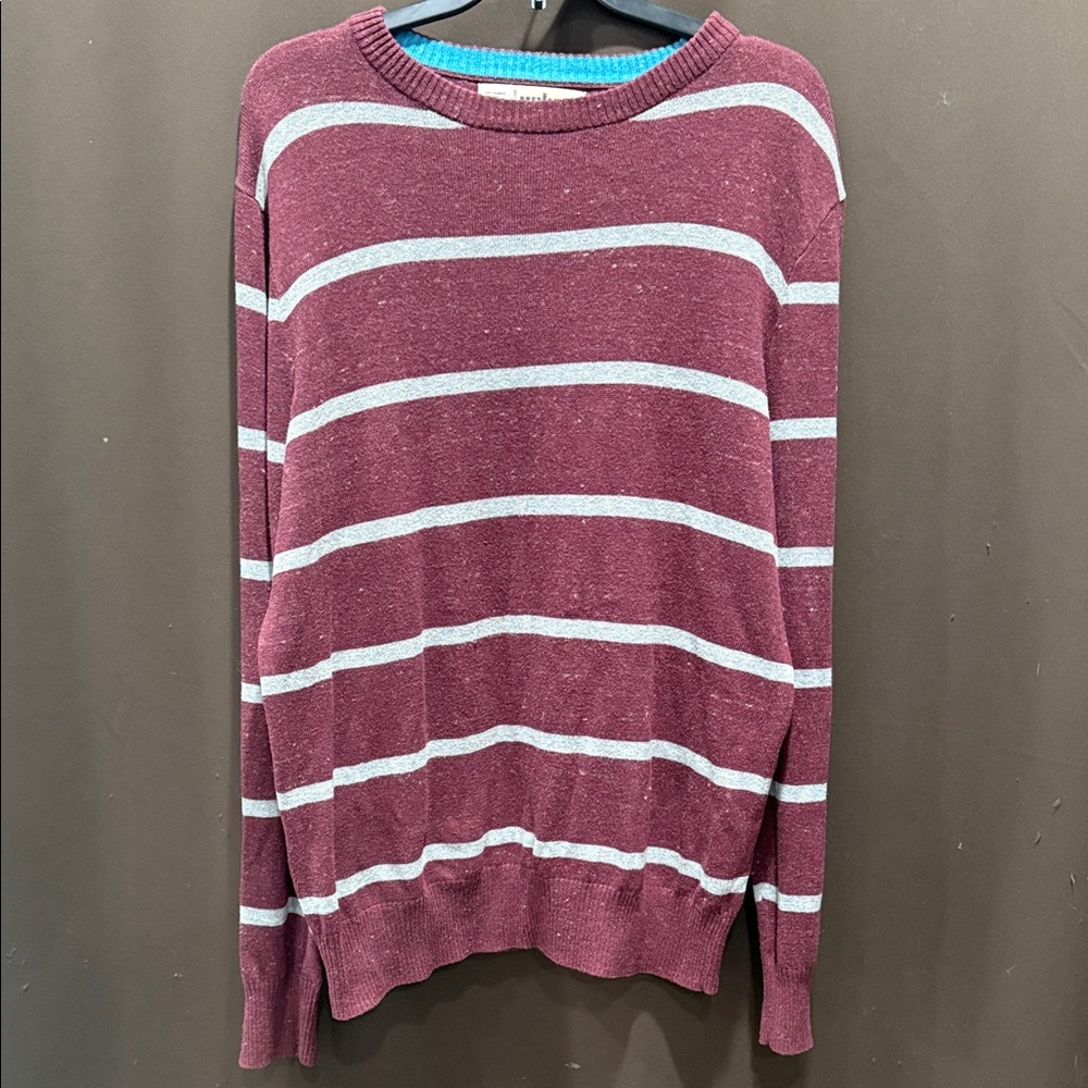 Urban Pipeline Men's Crewneck Sweater - Maroon and Light Gray, Size Large